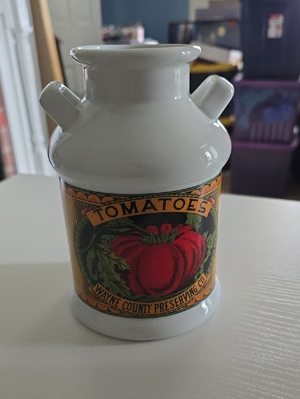 Mann - Wayne County Preserving Company. EUC Milk Jug Fine China
